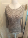 Ladies Tu Size 10 Grey Toned Animal Print Long Sleeve T-shirt