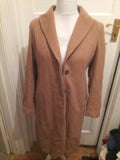H&M 16 Brown Lined Long Length Jacket Collared