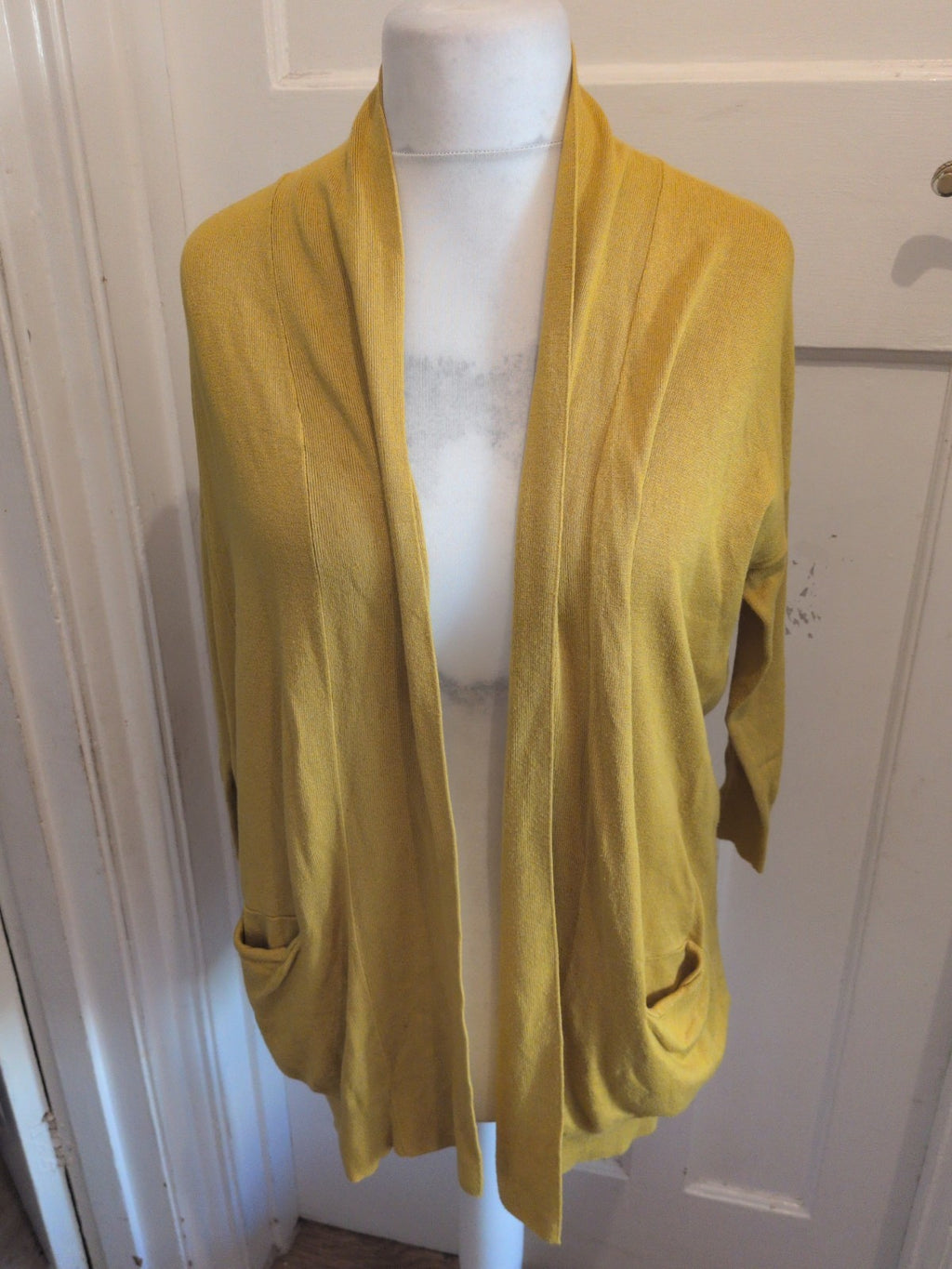 Ladies Marks And Spencer Size 10 Dark Yellow Open Cardigan