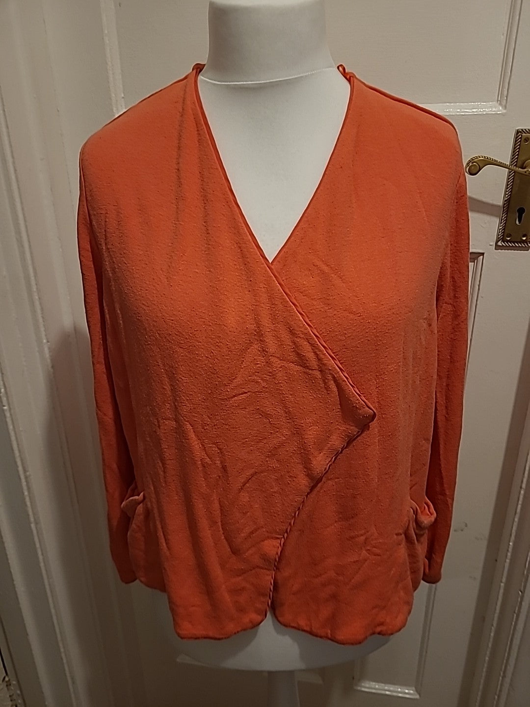 Ladies Wallis Size Large Coral Long Sleeved Cardigan