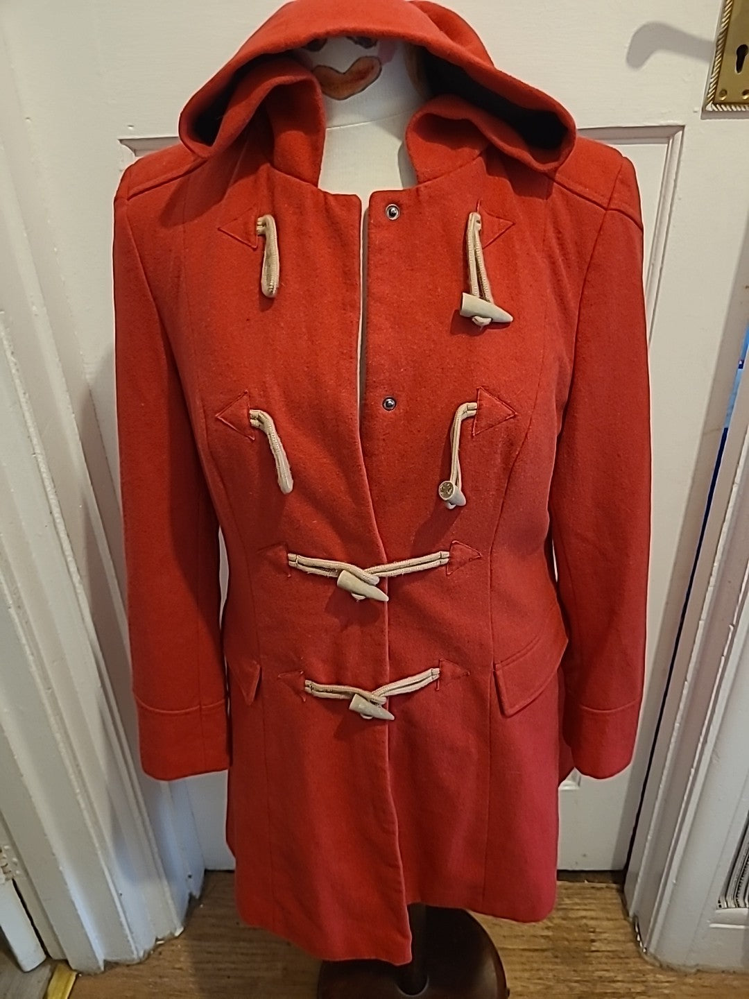 Ladies Size 12 Red Lined Popper Fastening Jacket