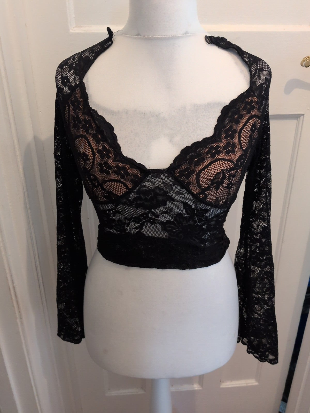Shein Small Black Lace Long Sleeve Top