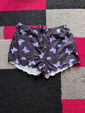 2XL Black And Purple Elasticated Butterfly Sleep Shorts