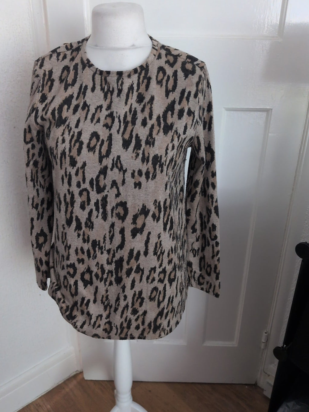 Papaya 14 Leopard Print Long Sleeve Longline Jumper