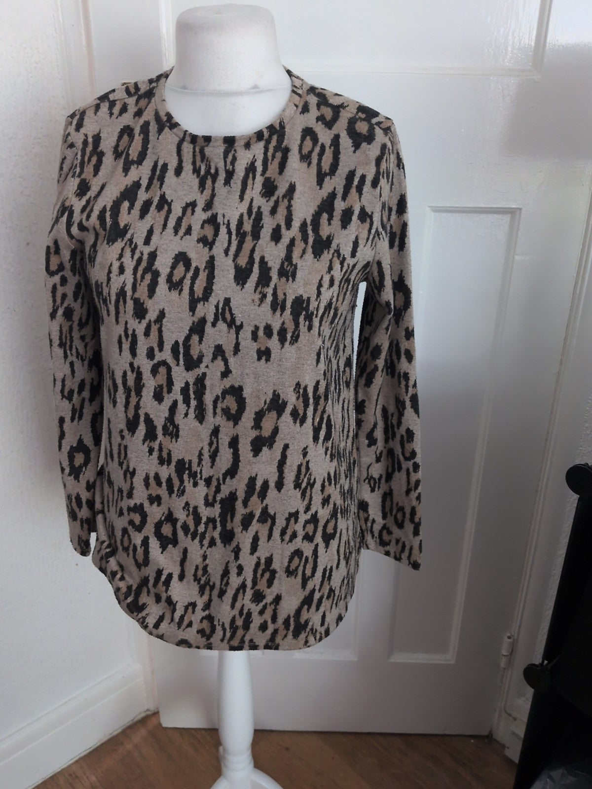 Papaya 14 Leopard Print Long Sleeve Longline Jumper