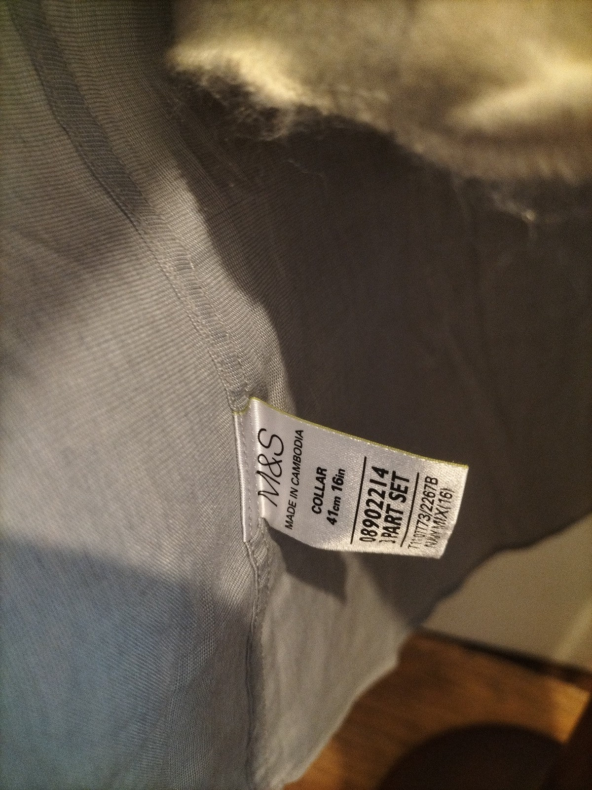 Mens M&S Man Size 16" Grey Long Sleeved Formal Shirt