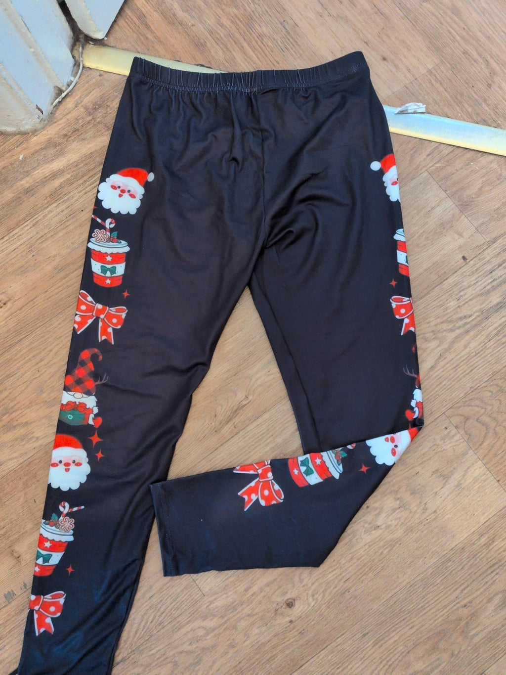 Ladies Large Black Christmas Leggings
