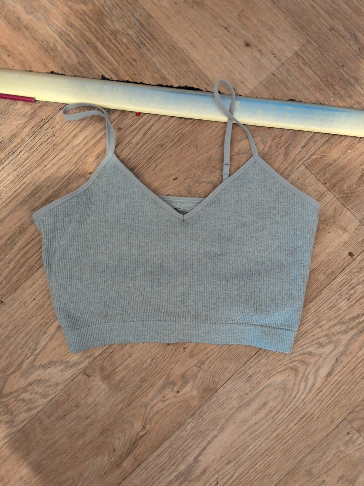 Primark 12-14 Grey Sleeveless Strappy Crop Top