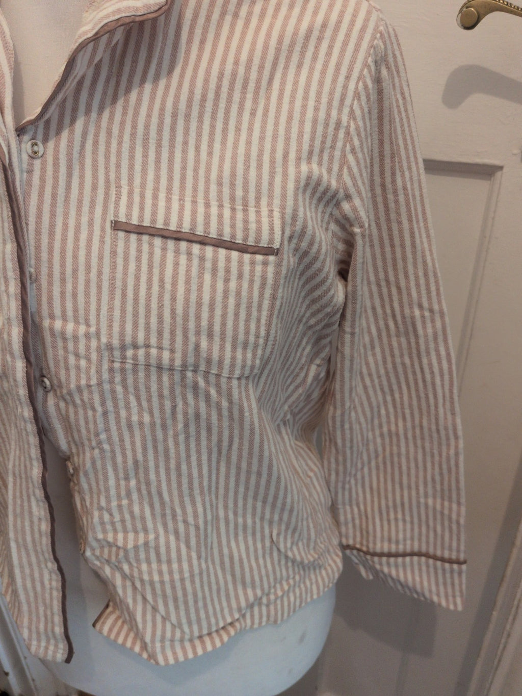 Always Dreaming 10 Brown And White Stripe Pyjama Top