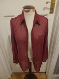 Ladies Cameo Rose Size 12 Purple White Polkadot Style Long Sleeved Blouse