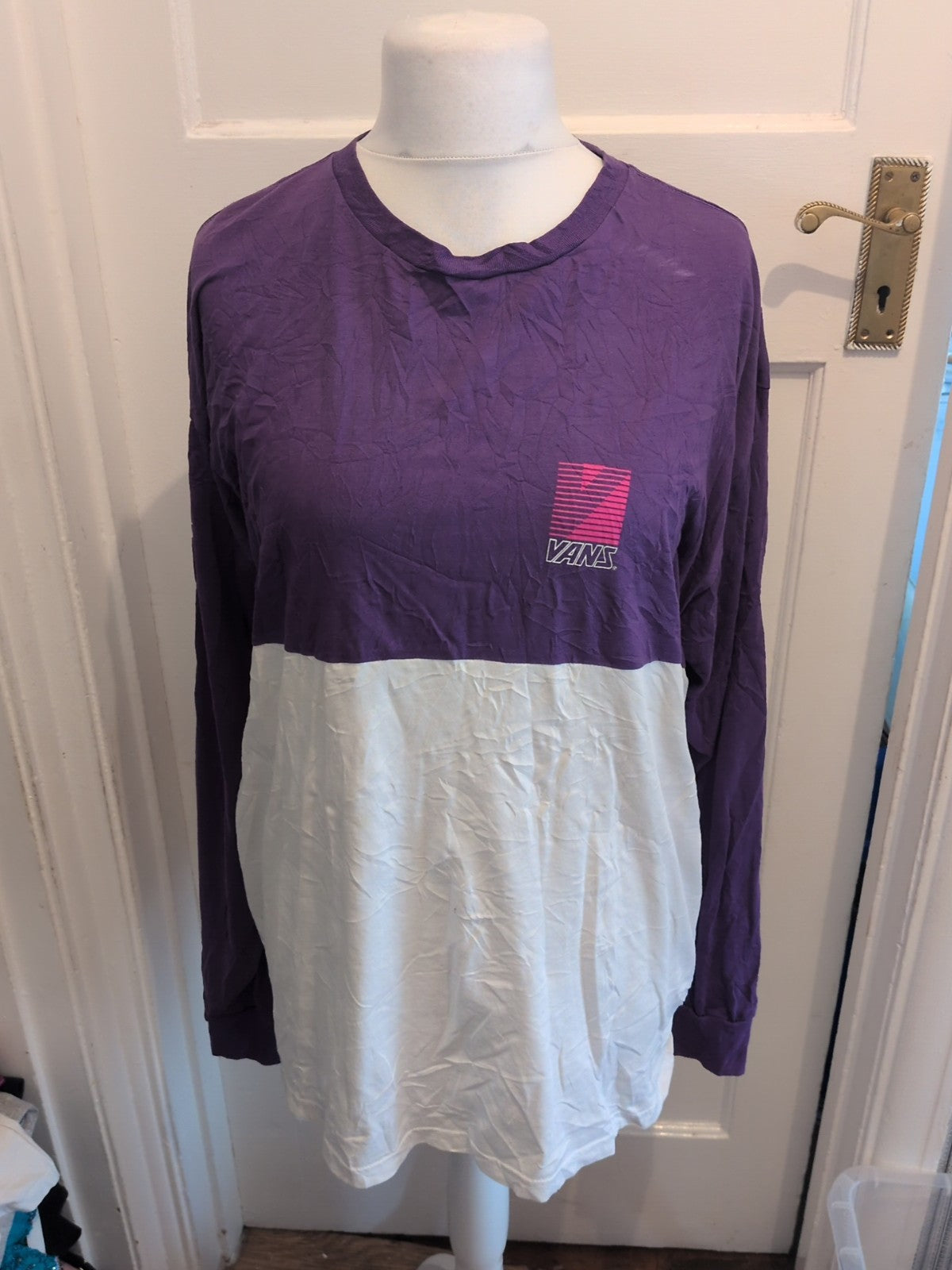 Vans XL Purple And White Long Sleeve T-shirt