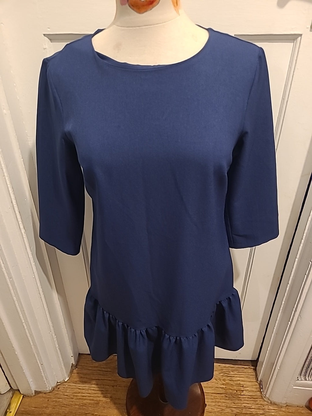 Ladies Lady form Size 12 Navy 3/4 Sleeve Dress