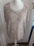 Blue Vanilla Medium Beige Mesh See Through T-shirt Short Sleeve