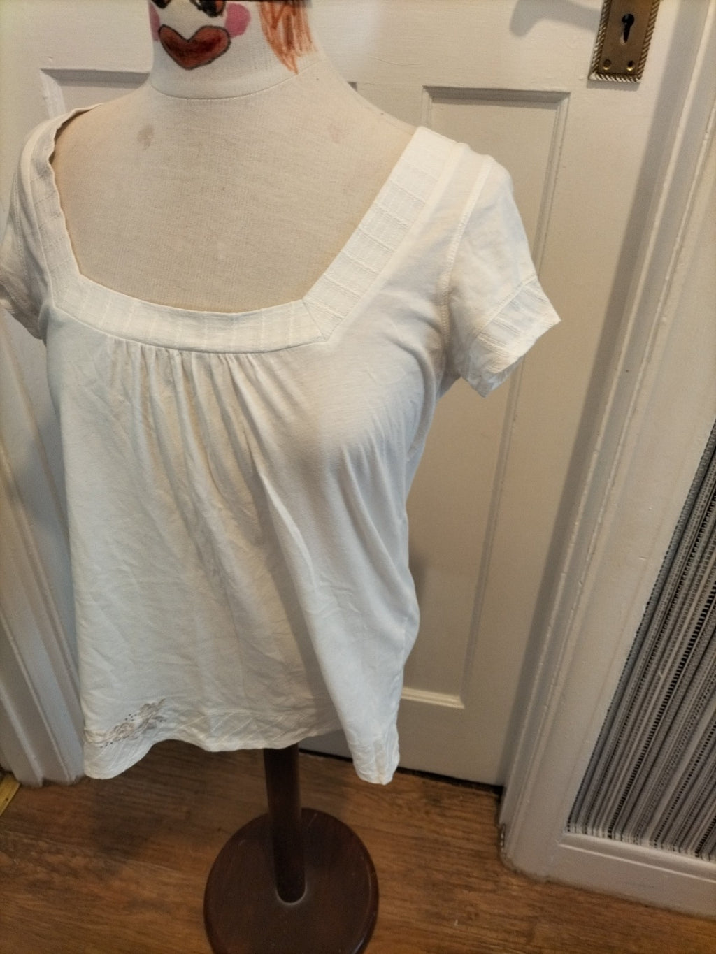 Ladies Marks And Spencer Size 12 White Short Sleeved Tshirt