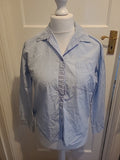 Ladies Marks And Spencer Size 8 Chambray Long Sleeved Blouse