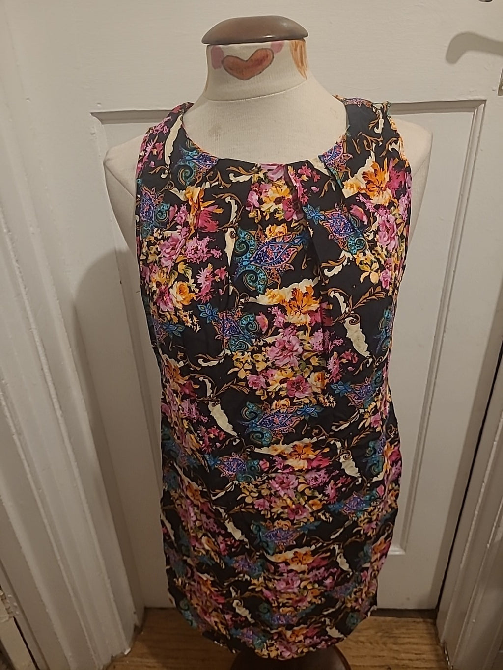 Ladies New Look Size 12 Bright Coloured Sleeveless Dress