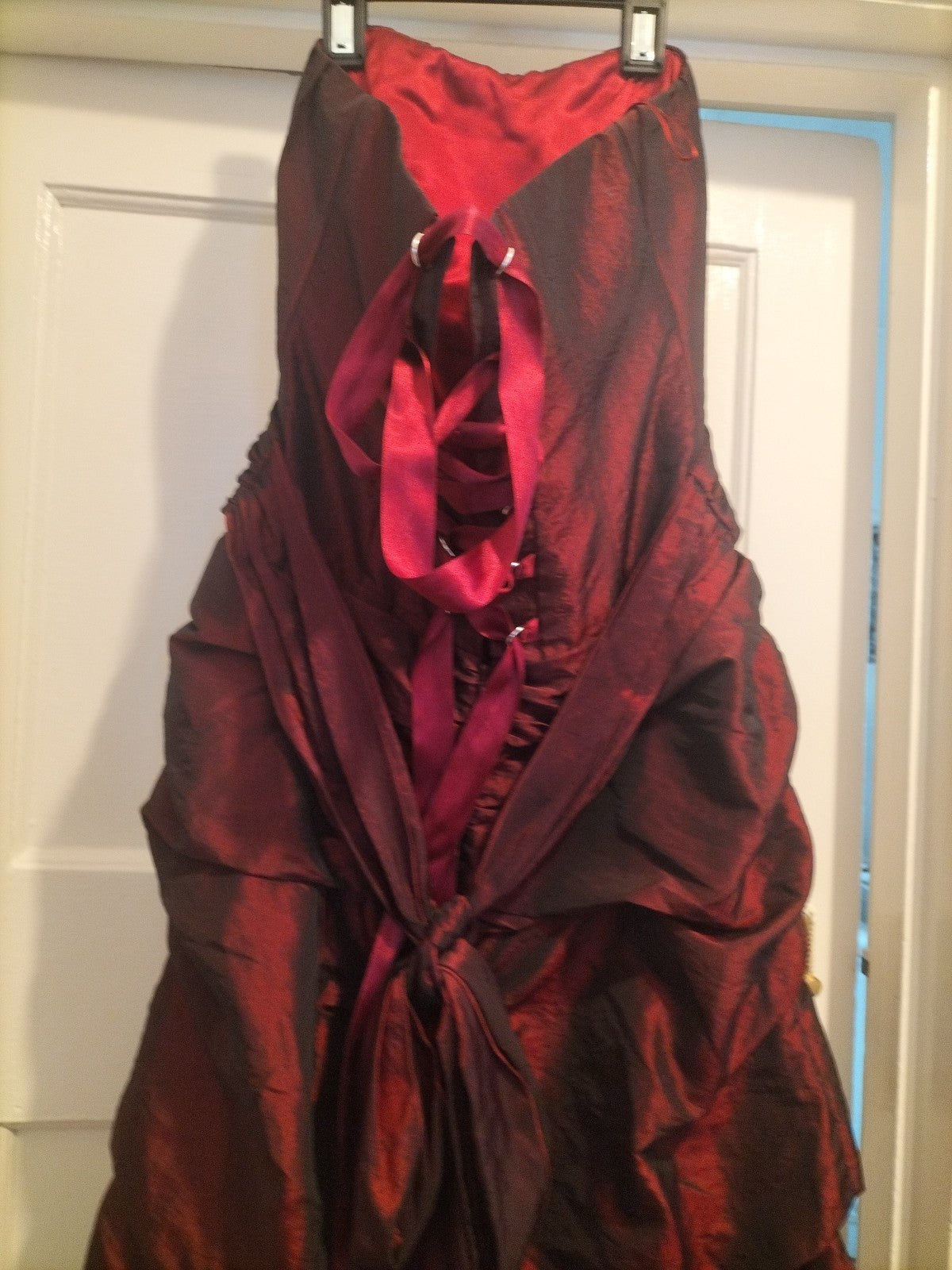 Ladies Charas Size 10 Deep Burgundy Corset Back Long Length Dress