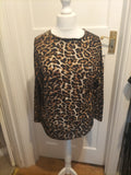 Ladies Peacocks Size 14-16 Leopard Print Long Sleeved Blouse