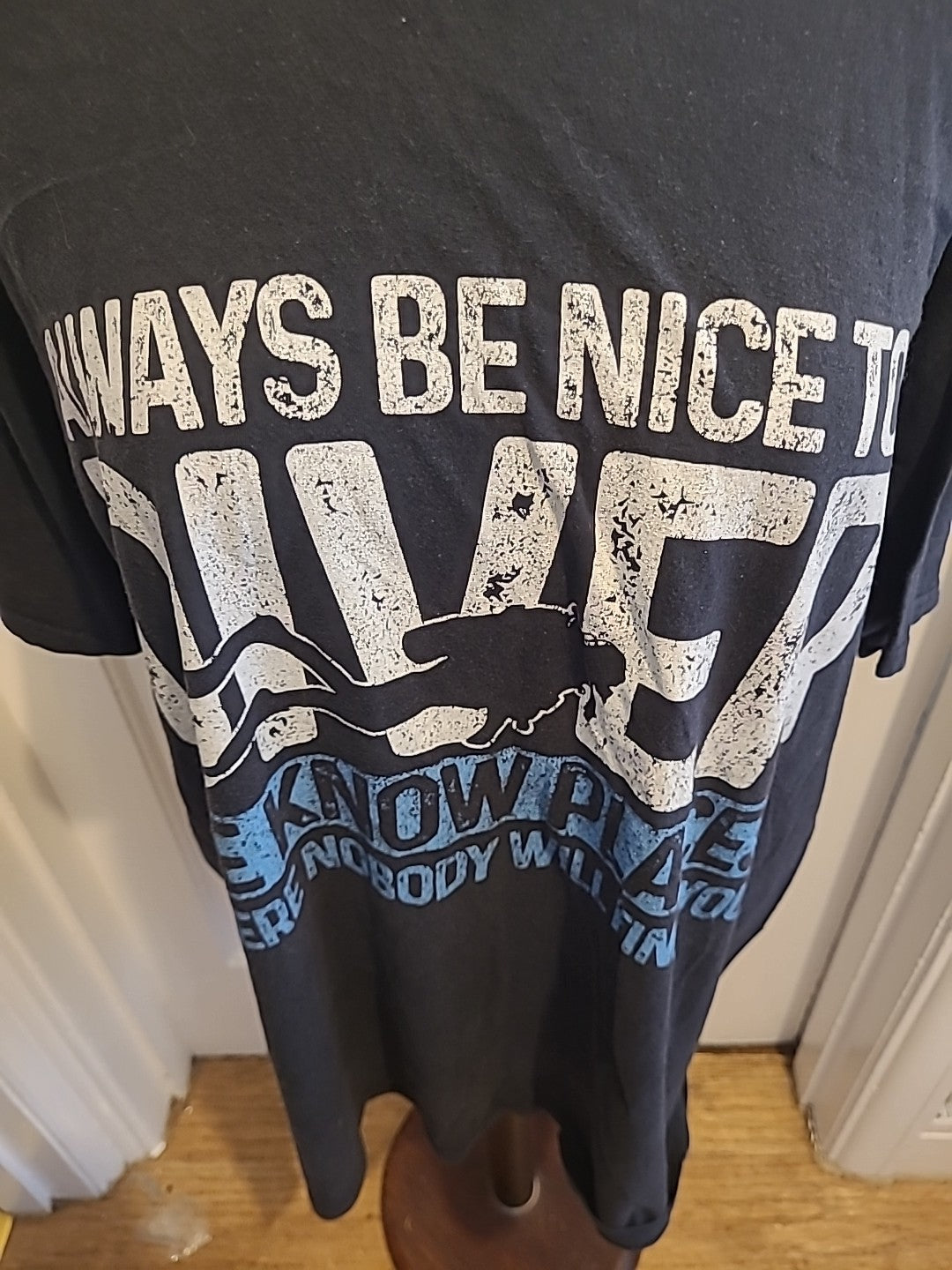 Mens Gildan Size XL Black With Slogan Short Sleeved Tshirt