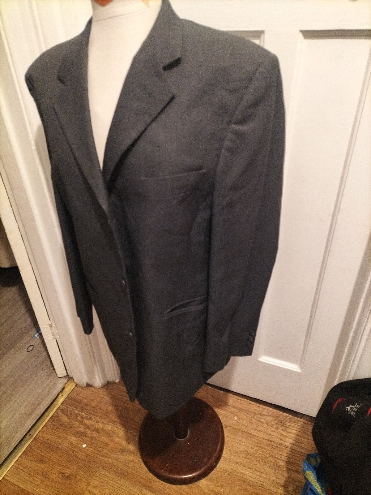 Mens Pinstripe Size 42" Navy Lined Padded Blazer