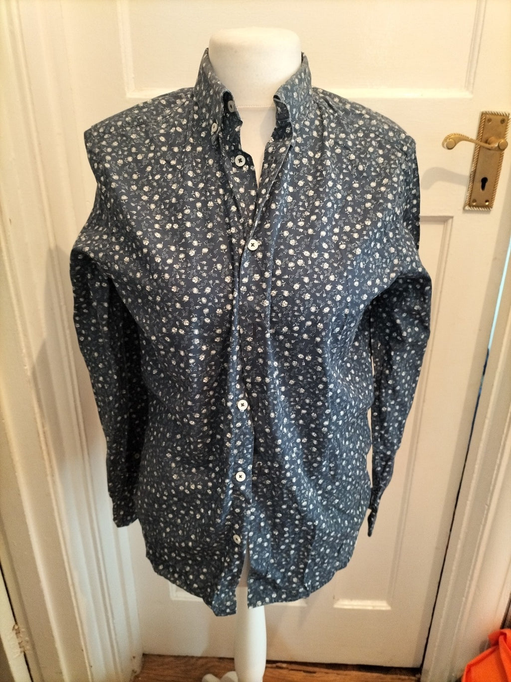 Ben Sherman Small Navy Floral Long Sleeve Shirt