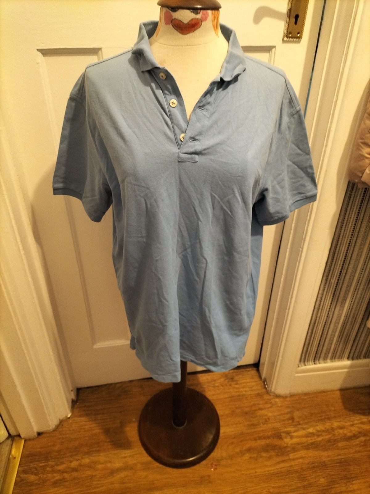Mens Racing Green Size Large Standard Fit Blue Polo Shirt