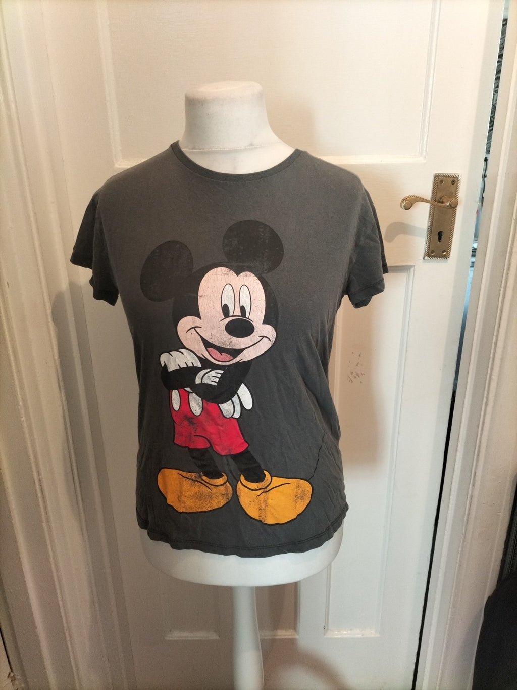 Girls Disney Age 11-12 Years Grey Mickey Tshirt Cracking