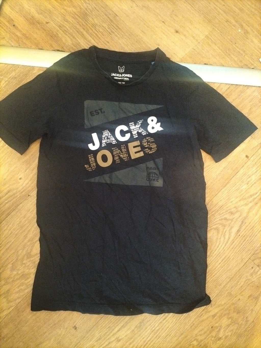 Jack Jones 12 Years Boys Black Print Short Sleeve T-shirt