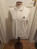 Mens Adidas Size Medium White Short Sleeved Polo