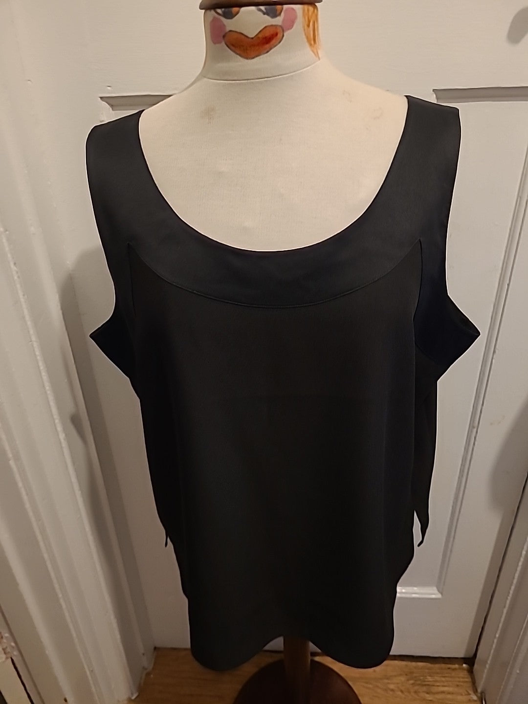 Ladies Condici Size 22 Black Sleeveless Vest Top