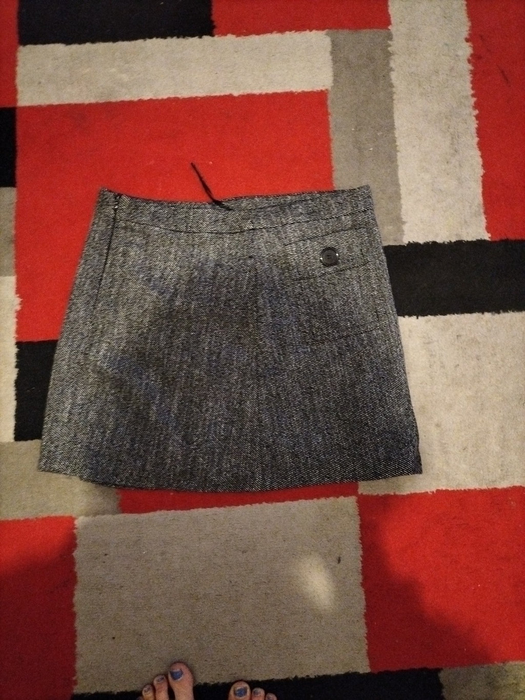 Ladies Next Size 12 Grey Fleck Lined Knee Length Skirt