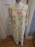 Ladies Shafi Size Medium Yellow Mid Sleeved Dress