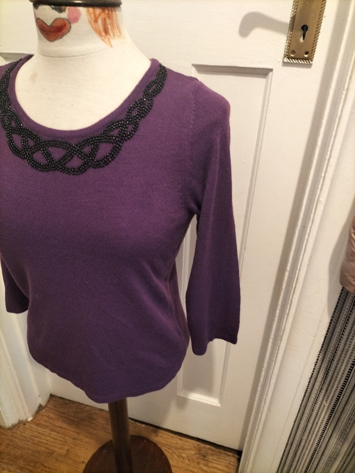 Ladies Marks And Spencer Size 8 Purple Long Sleeved Lightweight Pullover Jumper