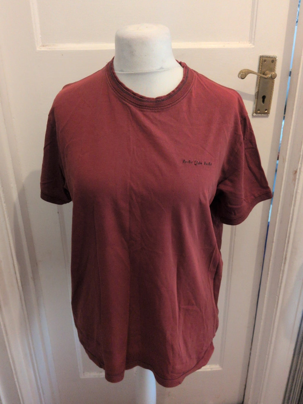 Mens Rocha John Rocha Size L Deep Red Short Sleeve T-shirt