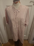 Mens Primark Size 3XL Slim Fit Baby Pink Short Sleeved Shirt