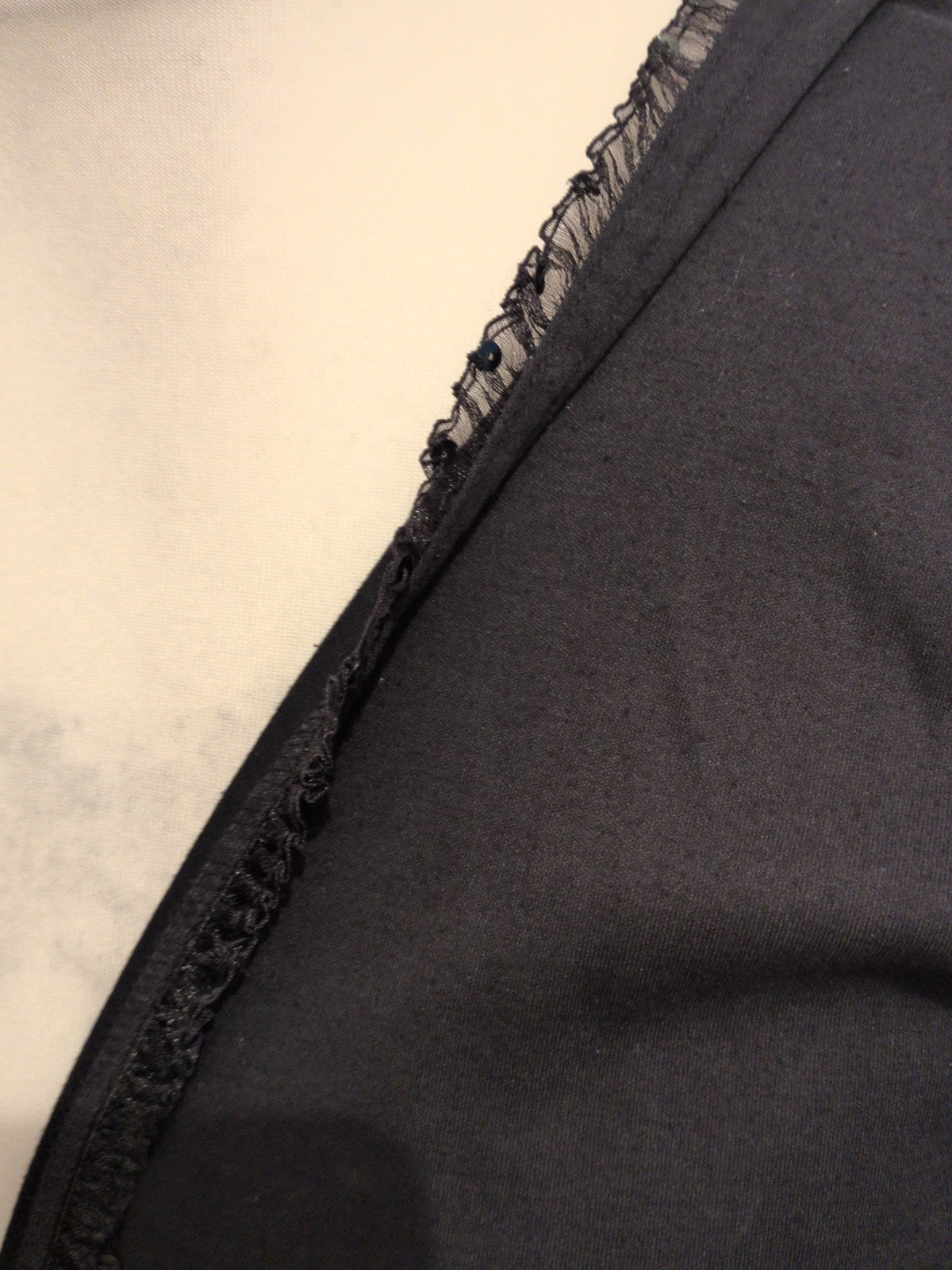 Black S/M Frill Hem Open Blouse/Cardigan