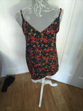 Ladies Peacock Size 10 Navy Floral Strappy Top