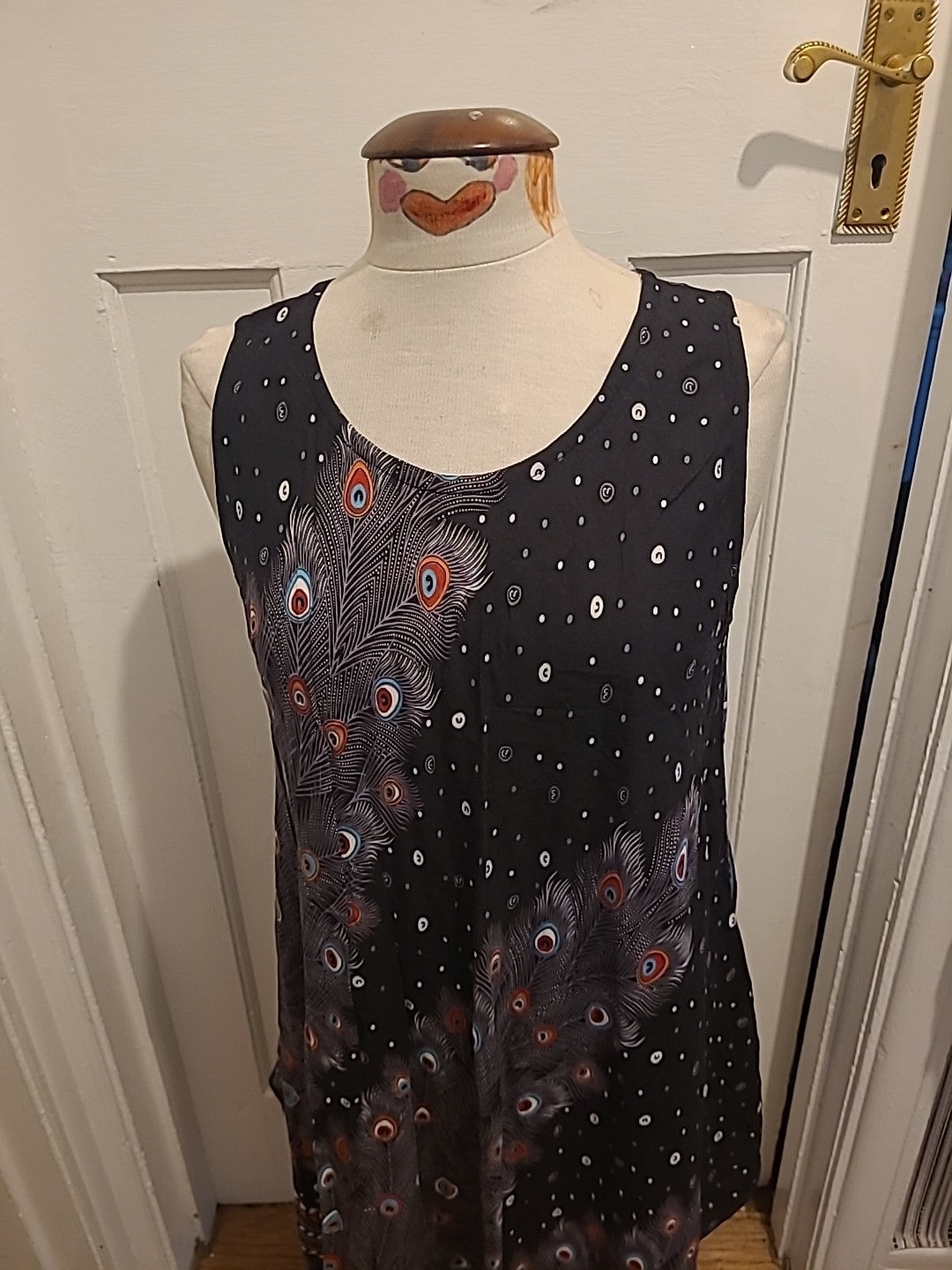 Ladies Size Large Peacock Style Long Length Dress Poncho