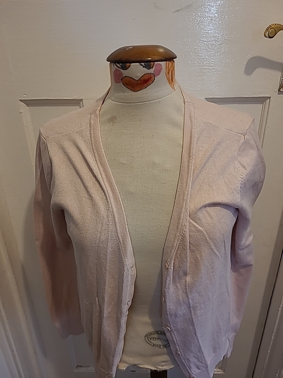 Ladies H&M Basics Size 10 Baby Pale Pink Cardigan
