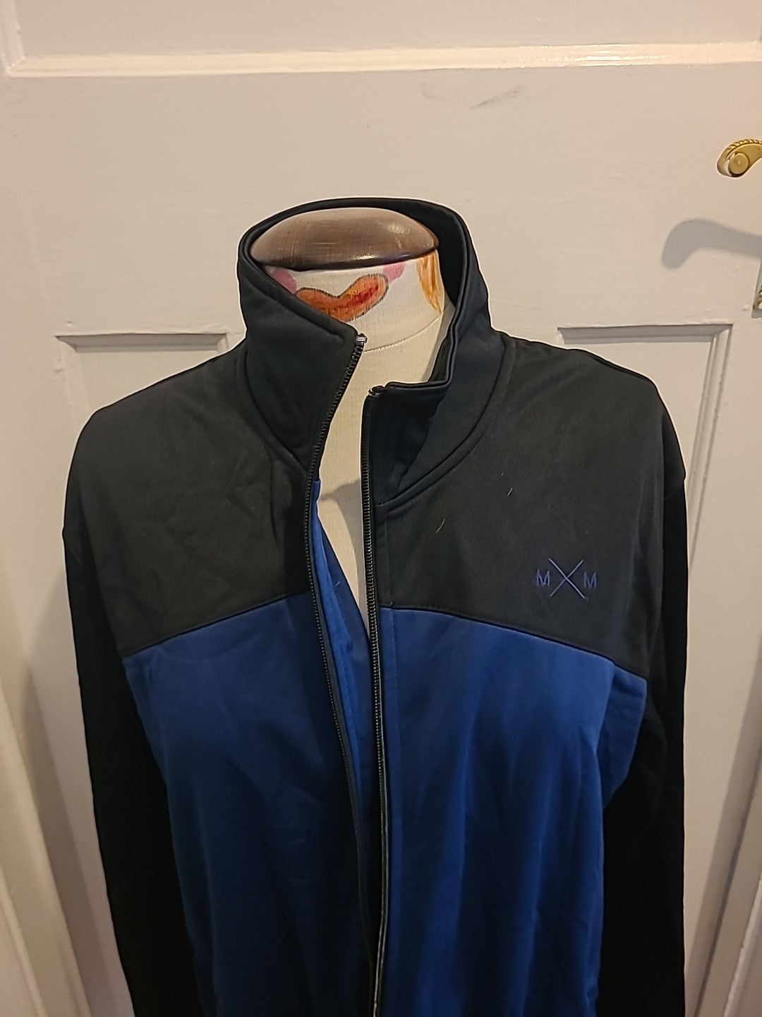Mens Mick Morrison Size XL Black&Blue Long Sleeved Zip Through
