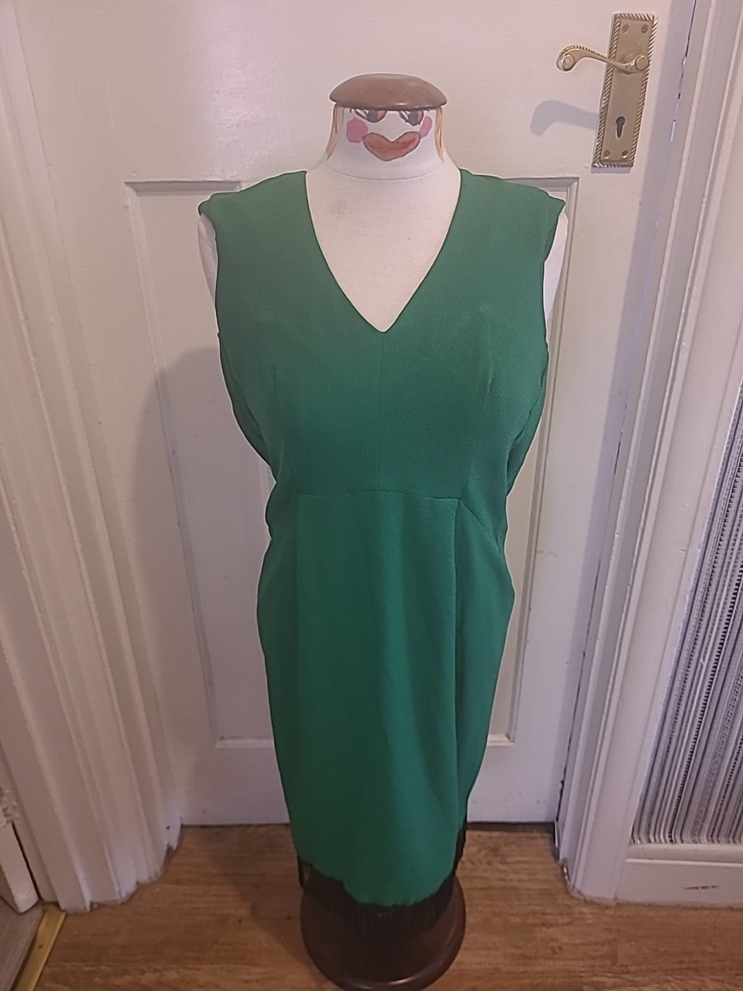 Ladies H&M US 8 Bottle Green Short Sleeve Dress