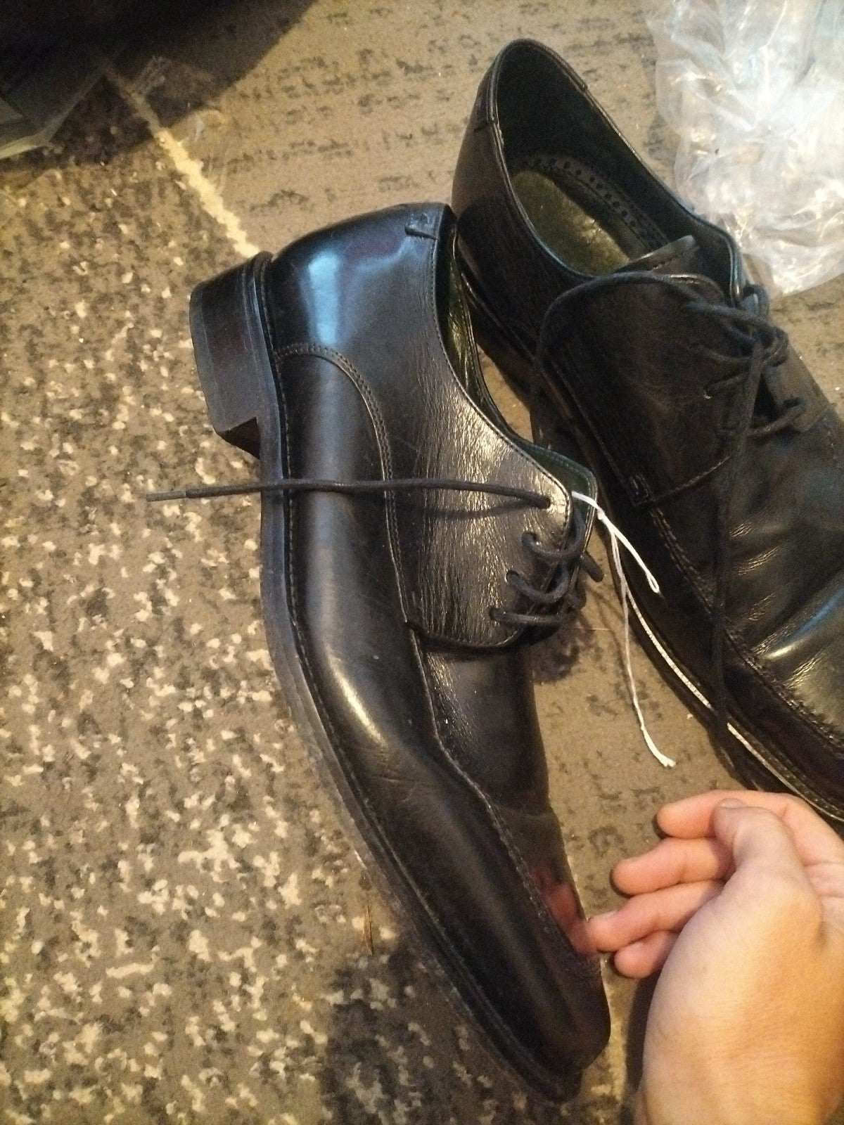 Mens Real Leather Back Smart Shoes Tie Up Size 8.5