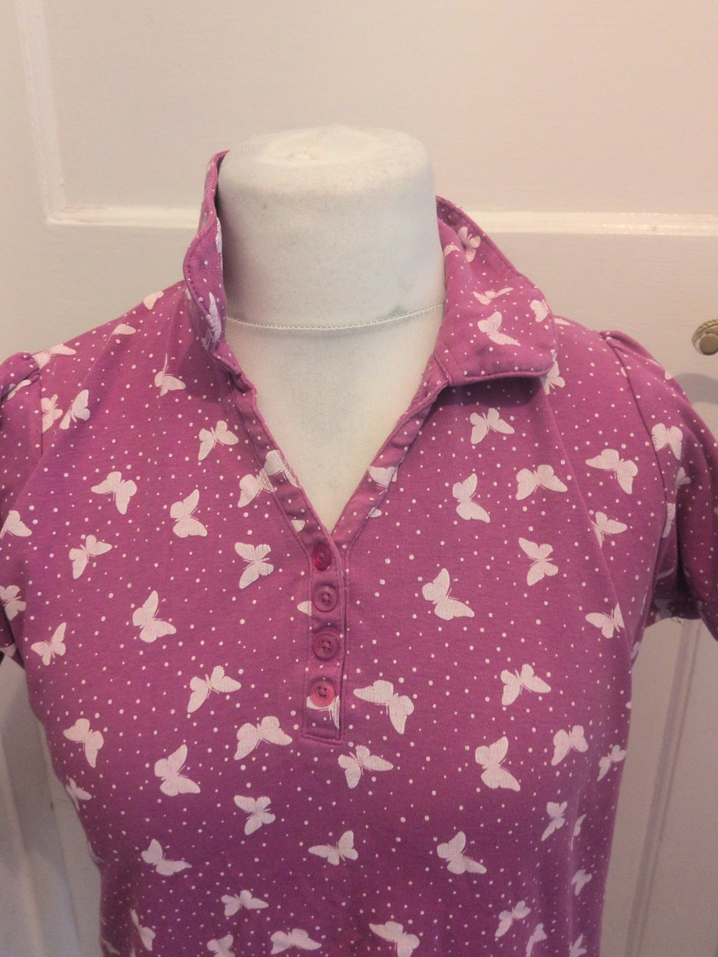 Ladies Lilac Butterfly Top Size M[14-16] Isle Free Delivery
