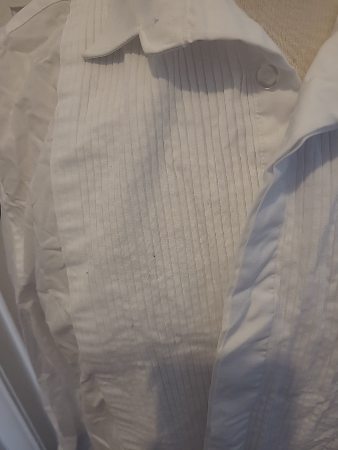 Mens Moss Size 15.5" White Long Sleeved Tailored Shirt