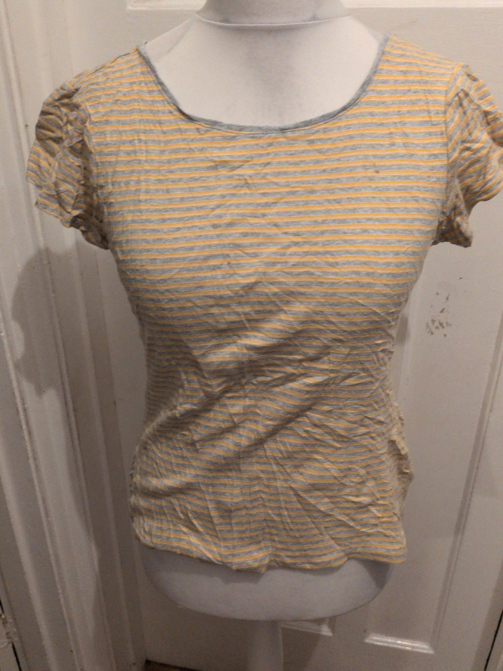 Matalan 16 Grey And Yellow Stripe T-shirt