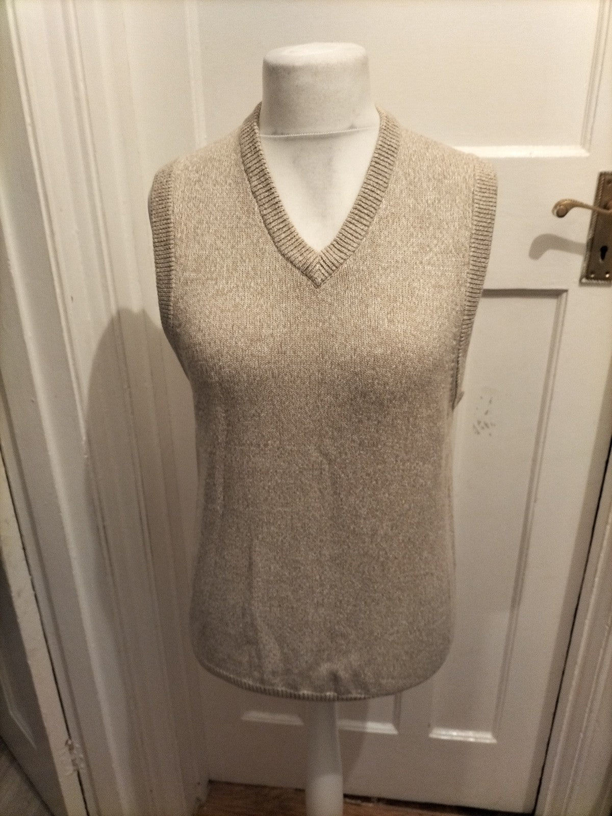 Mens BHS Size Small Stone Marl Sleeveless Jumper