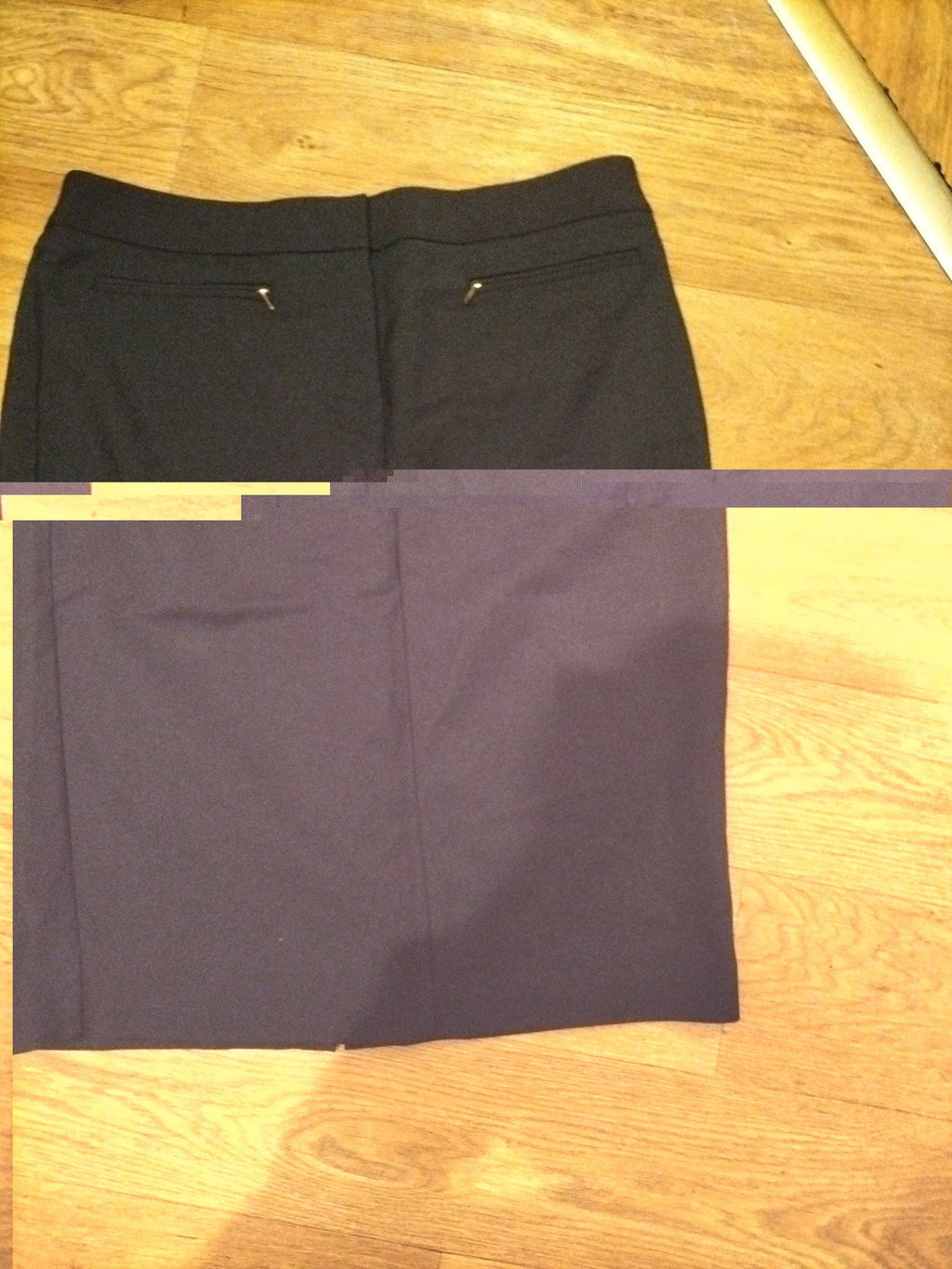 Ladies Next Size 16 Navy Pencil Skirt With Imitation Pockets