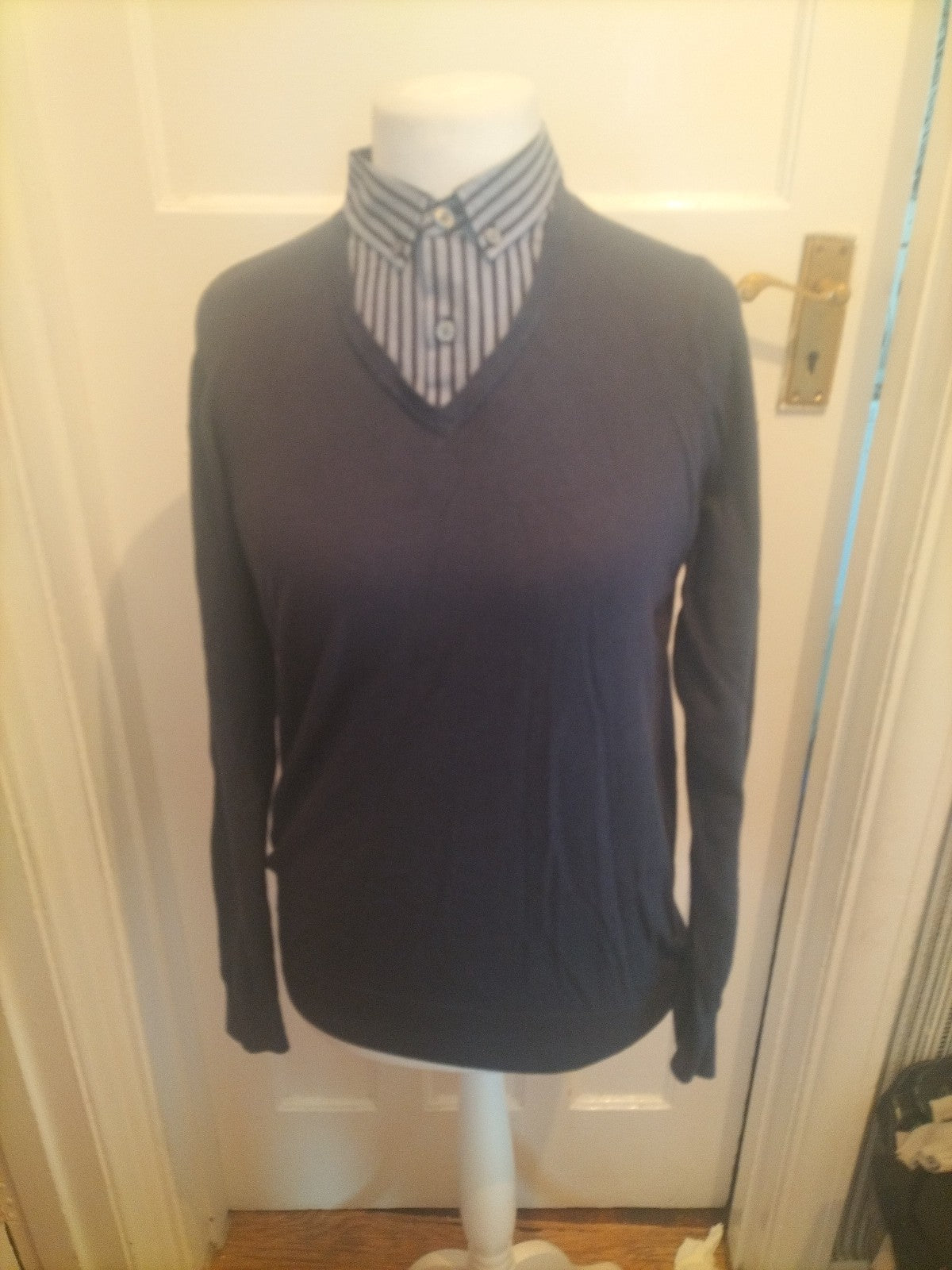 Mens Autograph Size Small Navy Polo Jumper Long Sleeve