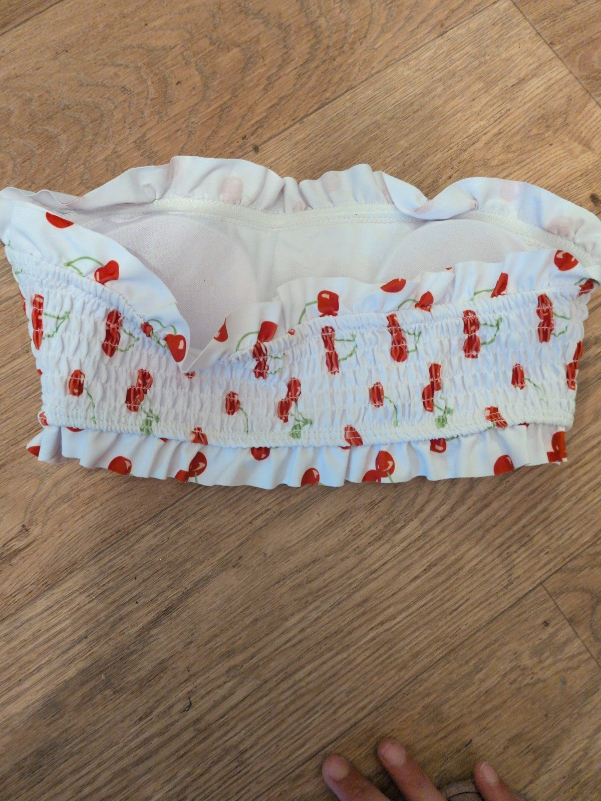 Xs White Cherry Padded Boob Tube