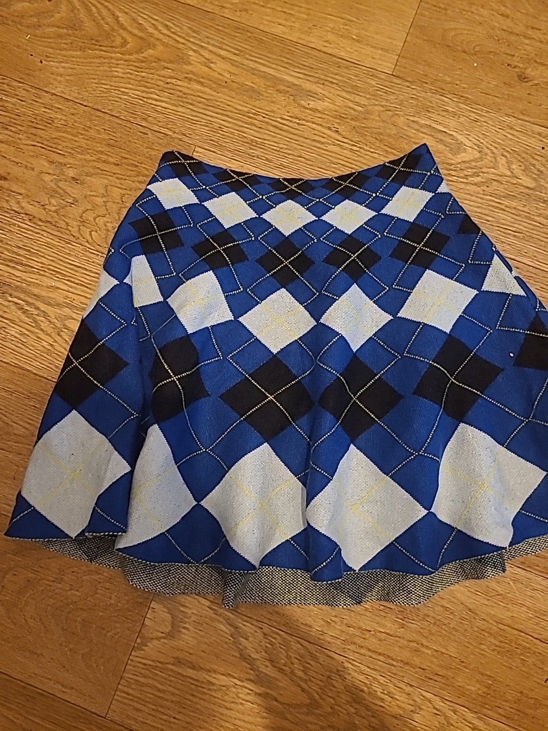 Ladies Primark Size Medium Blue White Check Skirt